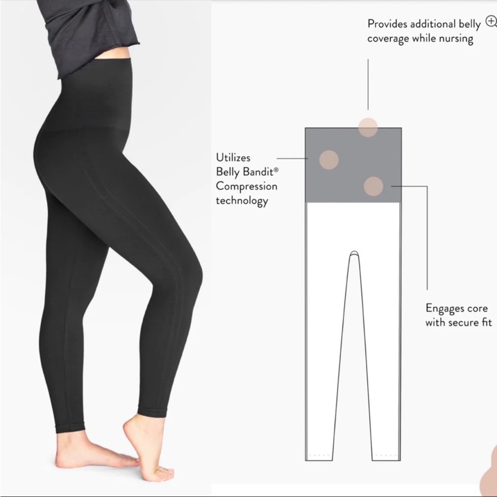 BELLY BANDIT Black Mother Tucker Postpartum Leggings Size Medium